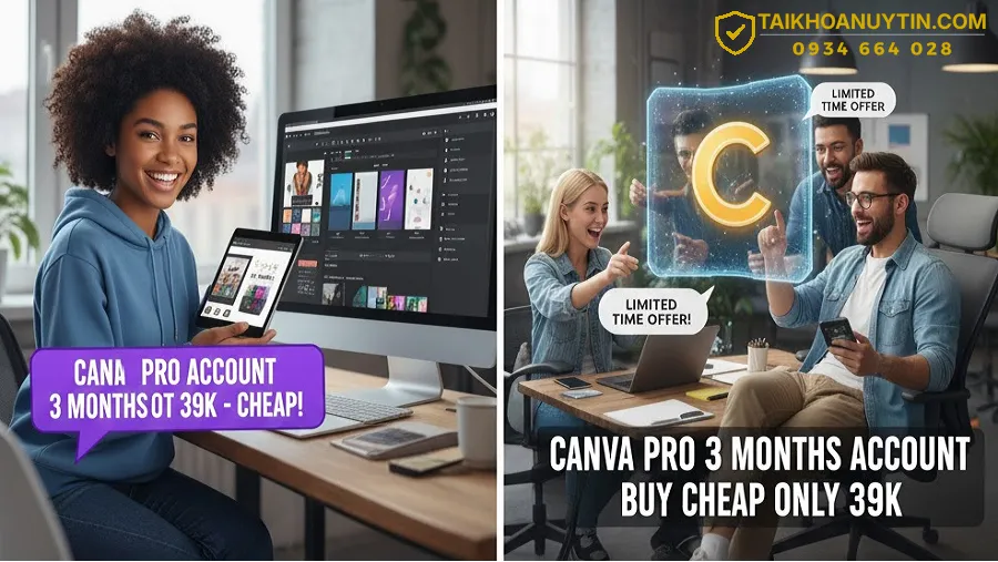 Mua tài khoản Canva Pro gói 3 tháng giá rẻ chỉ 39K – Thiết kế chuyên nghiệp, tiết kiệm tối đa