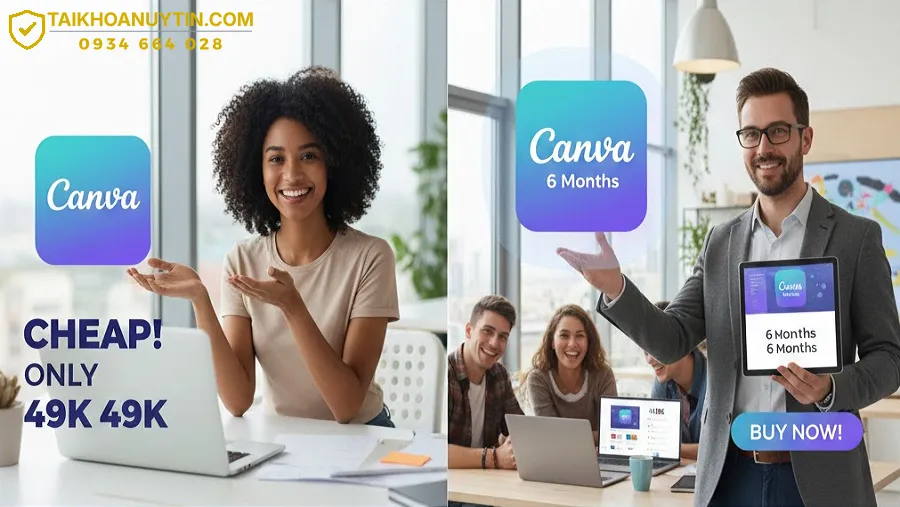 Mua tài khoản Canva Pro gói 6 tháng giá rẻ chỉ có 49k – Giải pháp thiết kế chuyên nghiệp cho mọi nhu cầu