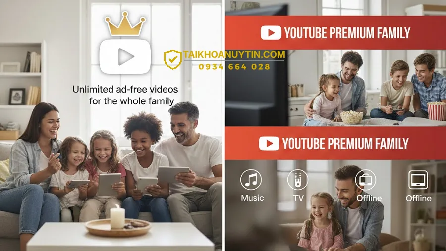 YouTube Premium Family là gì? Mua YouTube Premium Family