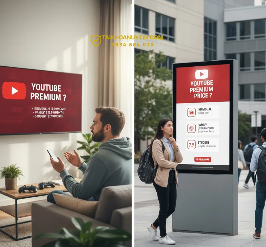 So sánh YouTube Premium 1 tháng và YouTube Premium 1 năm