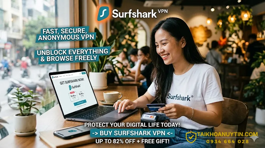 Các hình thức mua Surfshark phổ biến