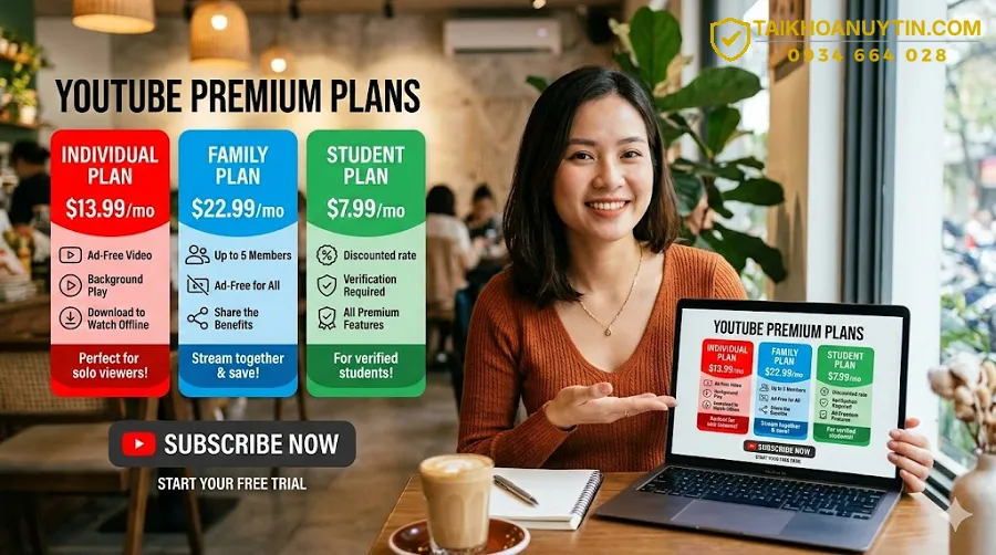 So sánh nhanh các gói YouTube Premium