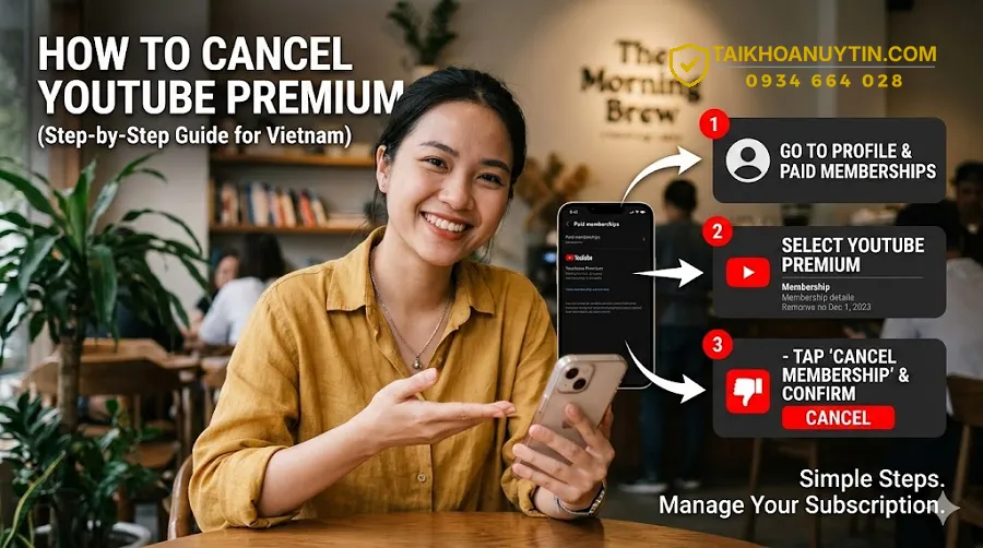 Cách huỷ gói YouTube Premium trên máy tính