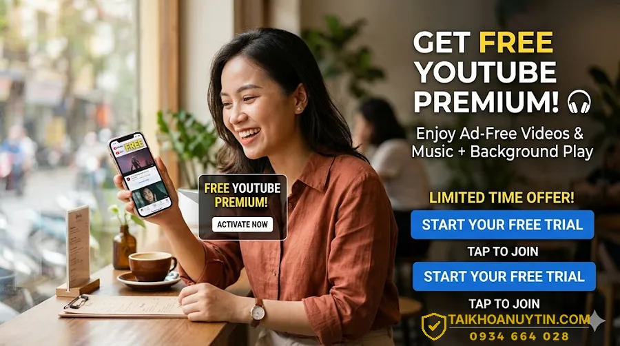 Free YouTube Premium 2026: Cách dùng miễn phí hiệu quả