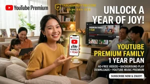 YouTube Premium Family 1 Năm Giá Rẻ, Uy Tín 2026