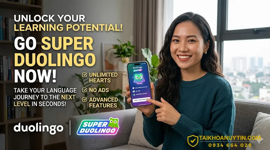 Cách mua Super Duolingo giá rẻ, chính chủ 2026