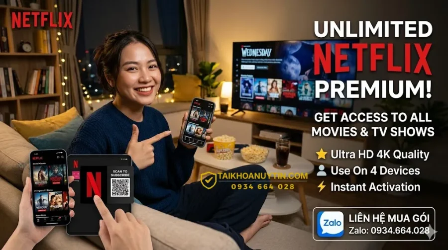 Mua Gói Netflix Giá Rẻ, Chính Hãng, Xem Phim 4K