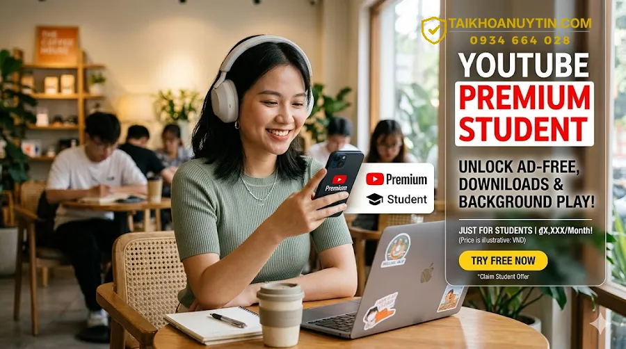 YouTube Premium sinh viên giá rẻ 2026 – Hướng dẫn đăng ký & tiết kiệm tối đa