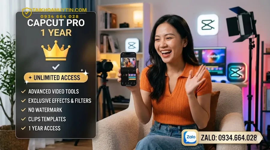 Tài khoản CapCut Pro 1 năm