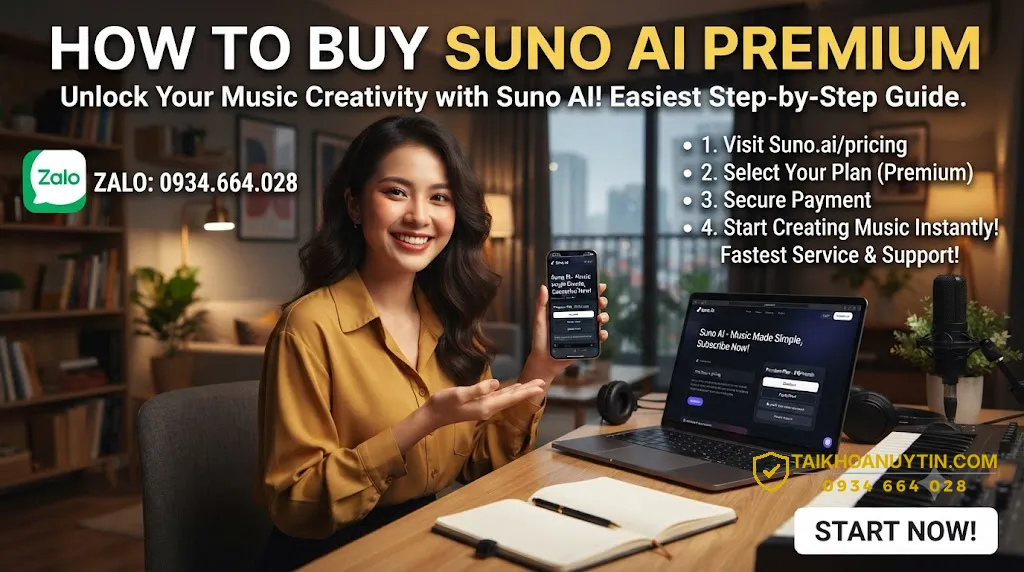 Hướng dẫn Cách mua Suno AI giá rẻ