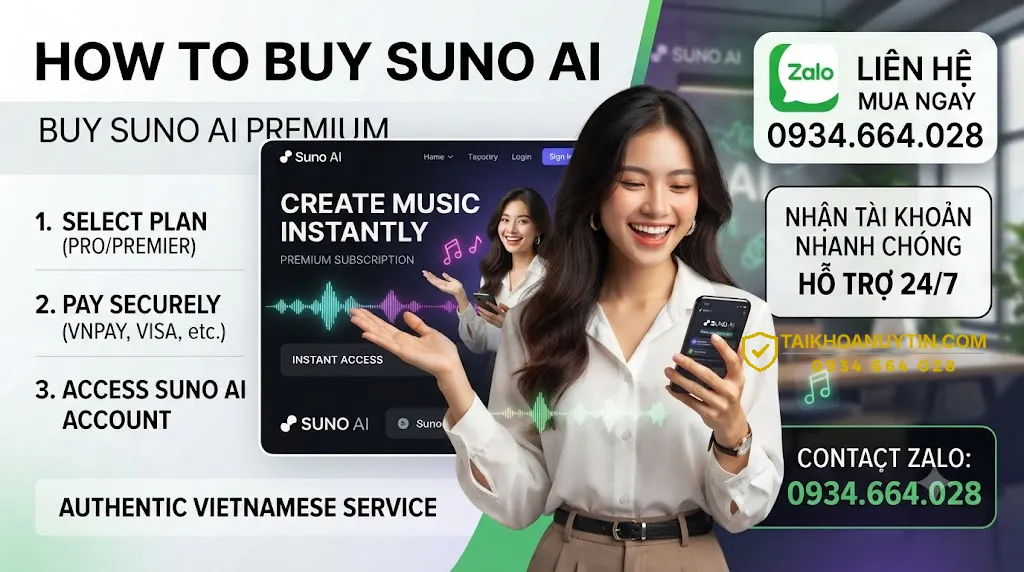 Hướng dẫn Cách mua Suno AI