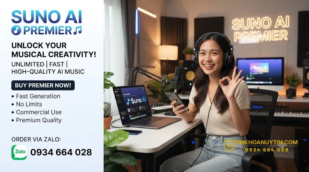 Mua Suno AI Premier giá rẻ
