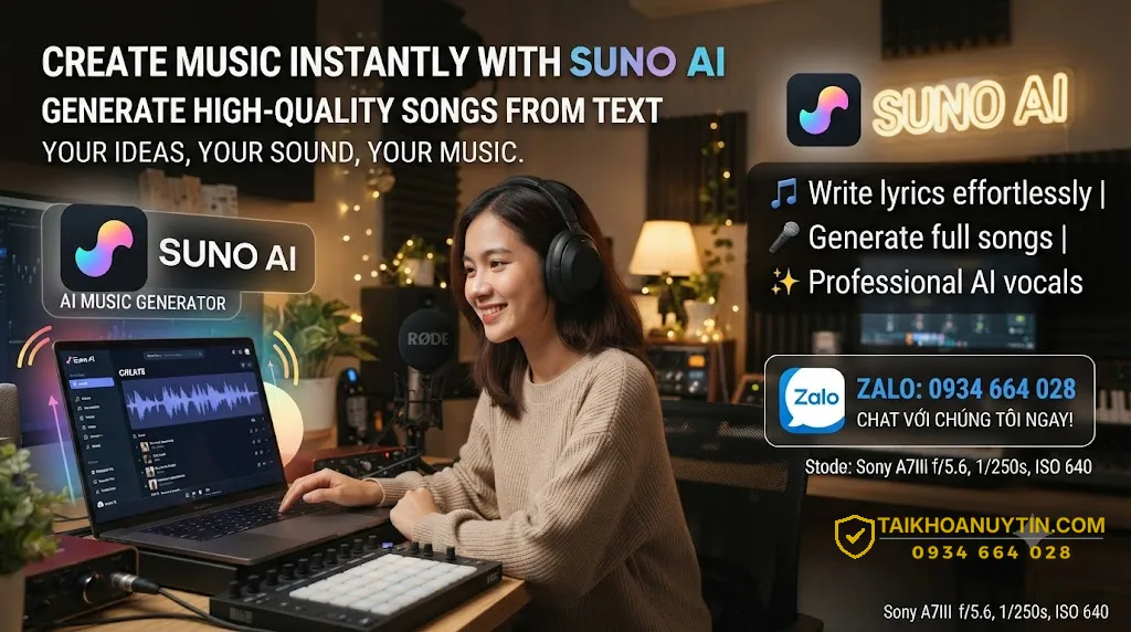 Mua Suno AI tạo nhạc
