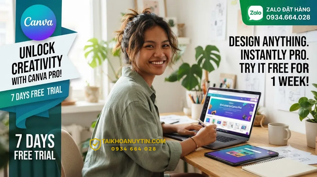 Mua canva pro 1 tuần