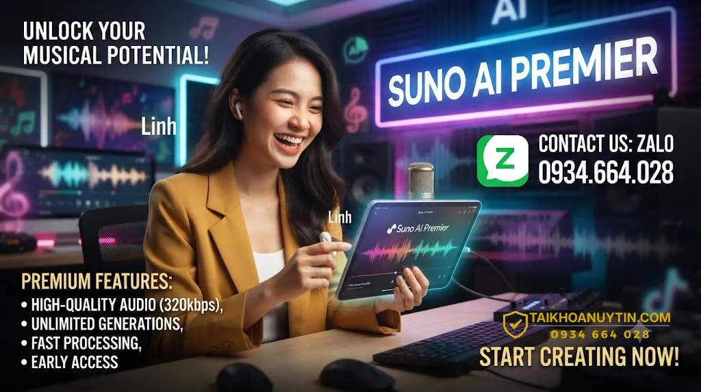 Mua tài khoản Suno AI Premier giá rẻ