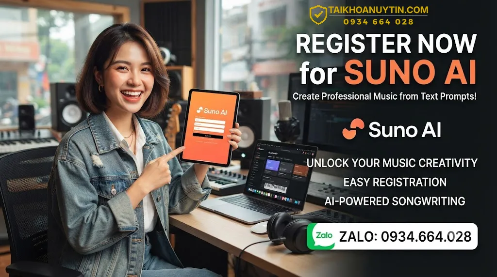 Đăng ký Suno AI giá rẻ - Mua Suno AI giá rẻ tại taikhoanuytin.com