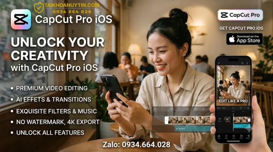 CapCut Pro iOS: Tính năng, giá và cách mua tài khoản Pro