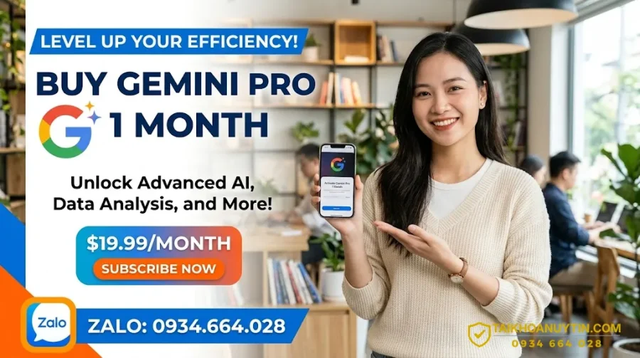 Mua Gemini Pro 1 tháng giá rẻ chỉ có 50K