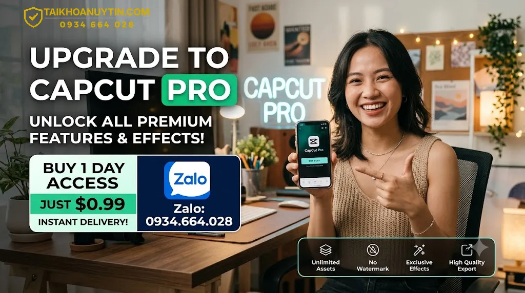 Mua capcut pro 1 ngày