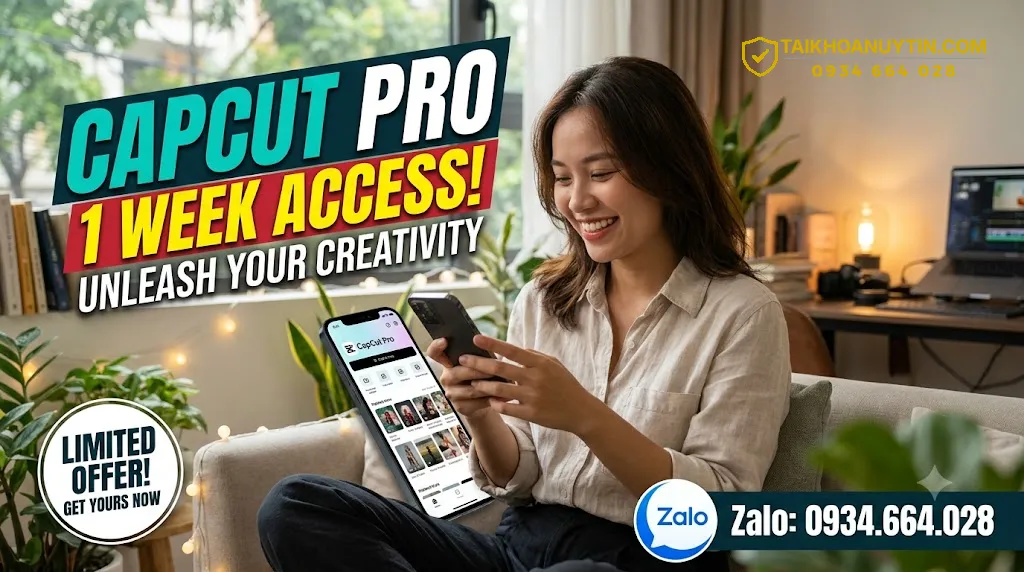 Mua tài khoản capcut pro 1 tuần